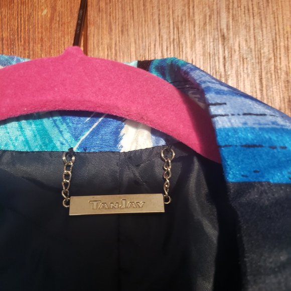 Blue and black floral blazer - Picture 3 of 5